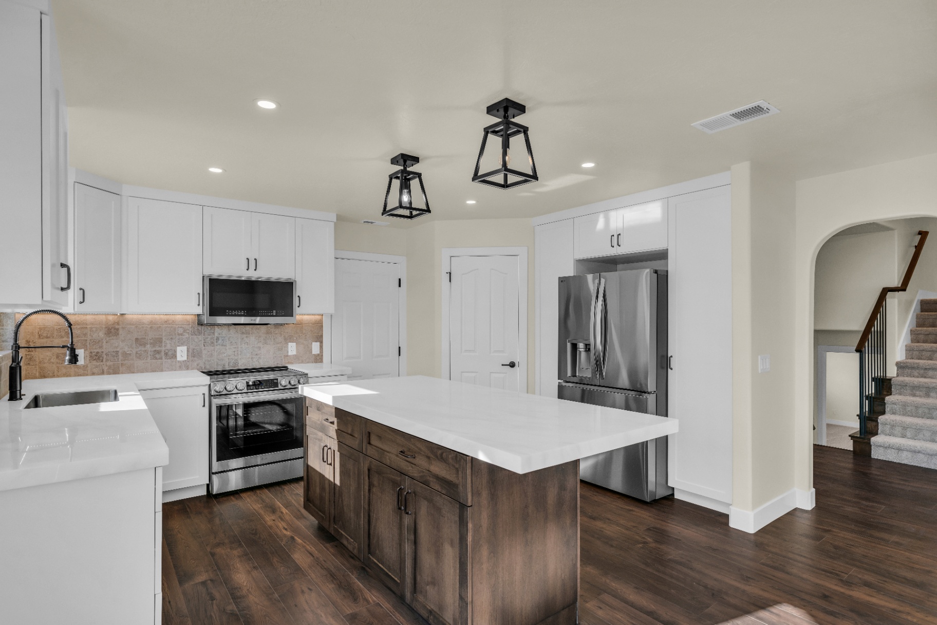 Chef's Kitchen — Walnut Island & Quartz